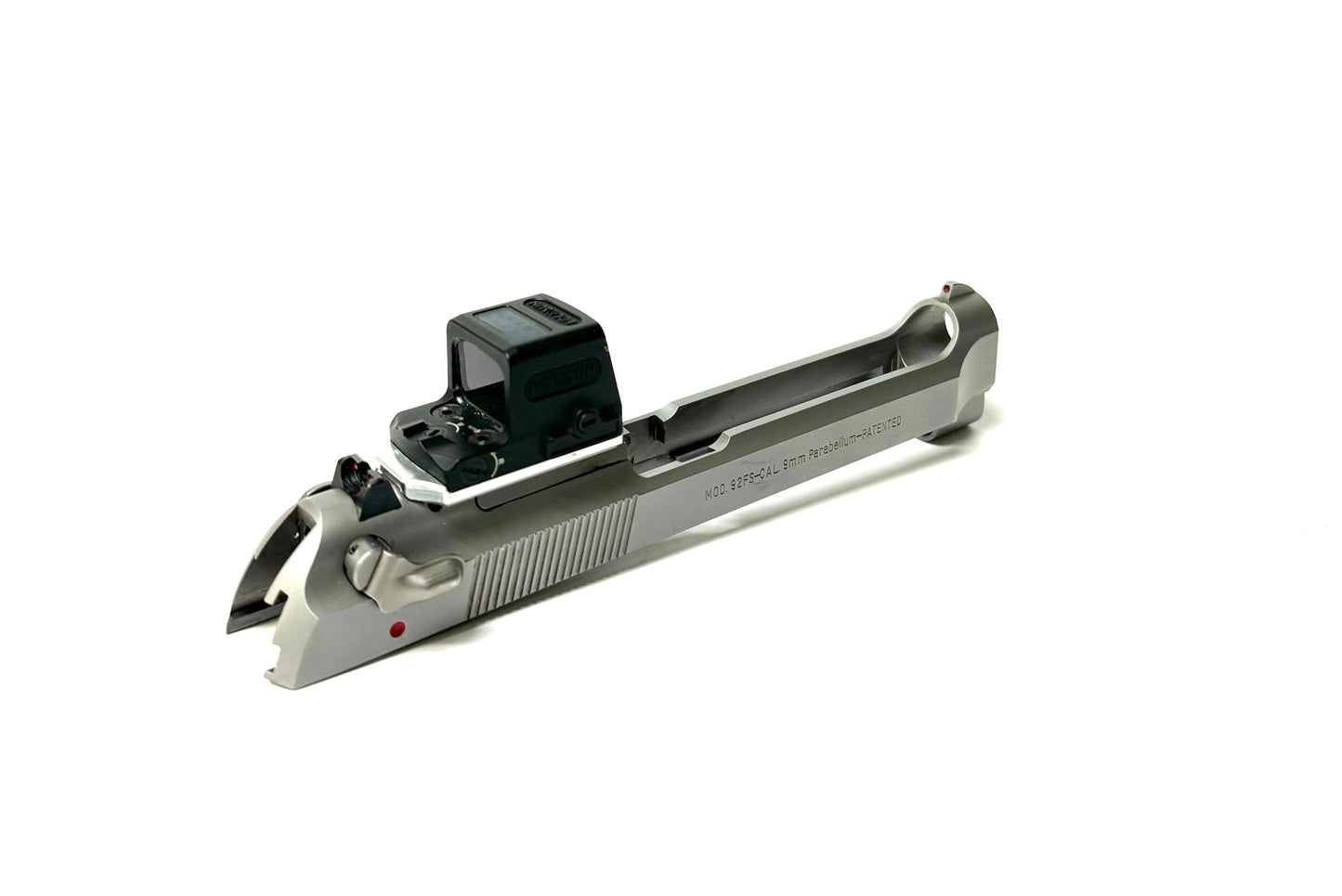 Beretta 92FS/M9 Direct Mount Low Profile Optic Cut Red Dot Green Dot Slide Milling OEM Plate Dlah Designs Rear