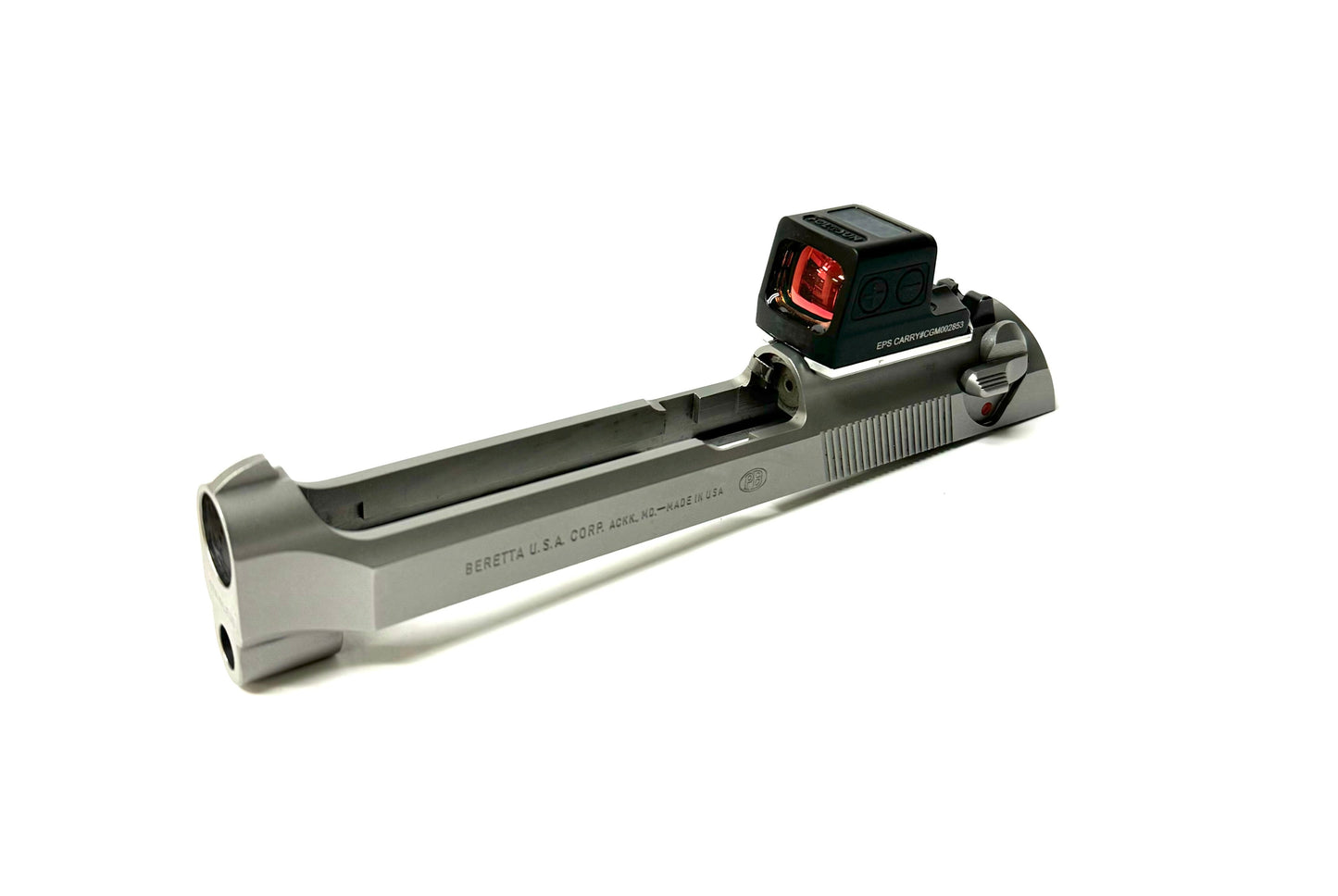 Beretta 92FS M9 Direct Mount Low Profile Optic Cut Red Dot Green Dot Slide Milling OEM Plate Dlah Designs Top