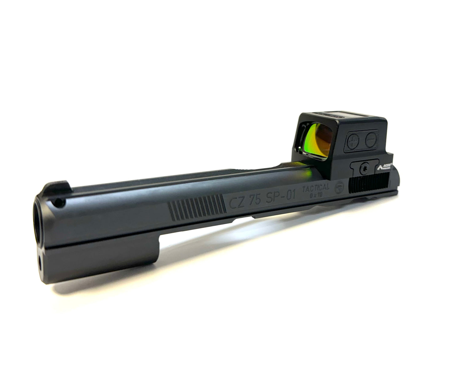 CZ 75 B DB SP01 P01 ACR Compact Holosun 509T ACSSDirect Mount Low Profile Optic Cut Red Dot Green Dot Slide Milling Front Angle