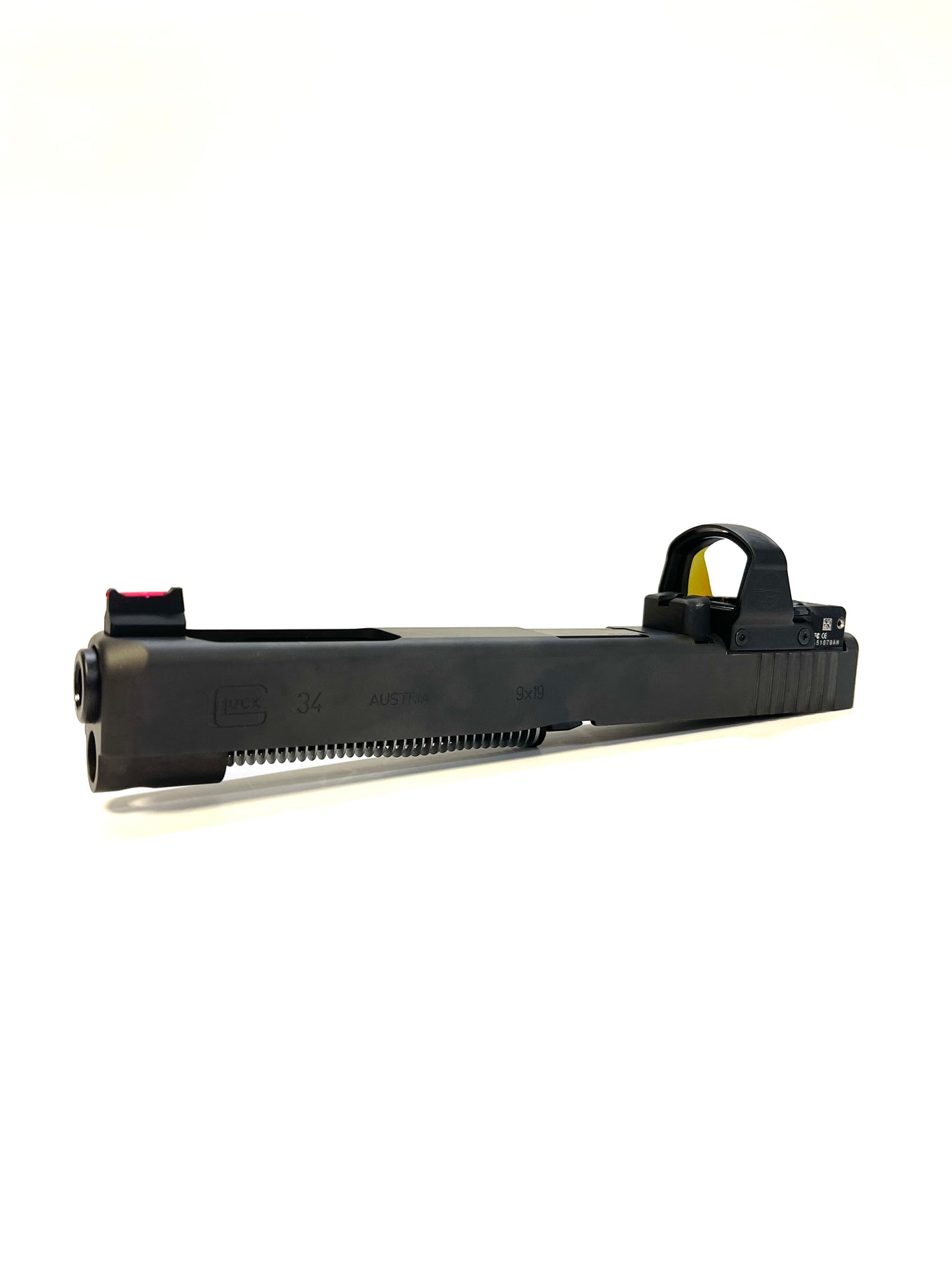 Glock 17 19 22 34 Battlecut Leupold Delta Point Pro Direct Mount Low Profile Optic Cut Red Dot Green Dot Slide Milling Front Angle