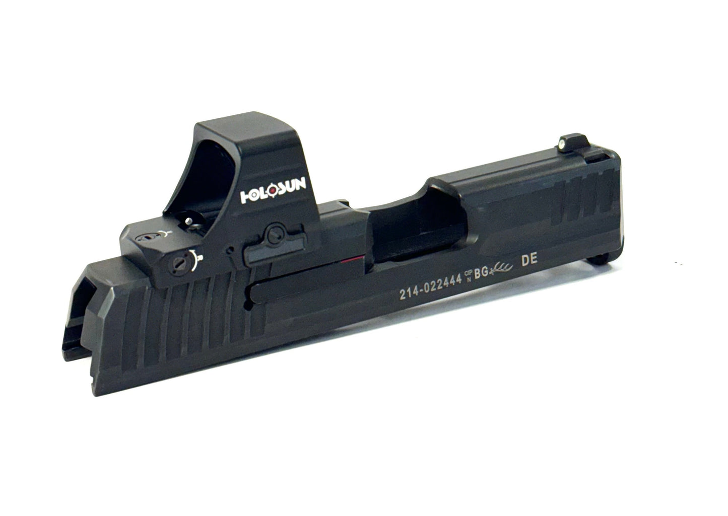 HK Heckler Koch P30SK Holosun 507 Comp RMR Direct Mount Low Profile Optic Cut Red Dot Green Dot Slide Milling Rear Angle