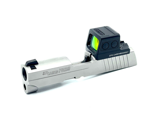 SIG SAUER P238 Holosun HS EPS Carry 407k 507k RMSC Direct Mount Low Profile Optic Cut Red Dot Green Dot Slide Milling Front Angle