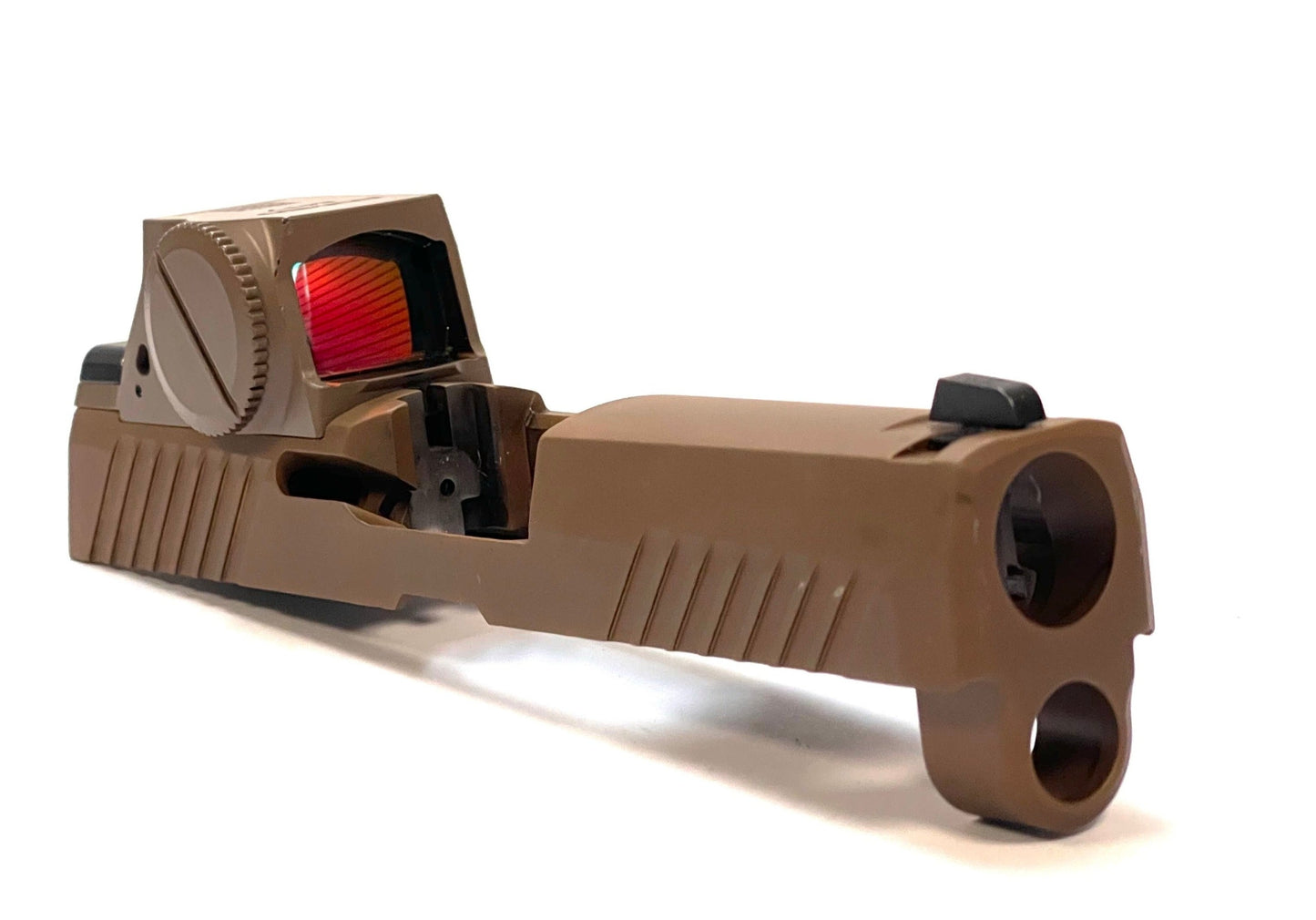 SIG SAUER P320 M17 M18 SIG Romeo M17 Direct Mount Low Profile Optic Cut Red Dot Green Dot Slide Milling Front Angle