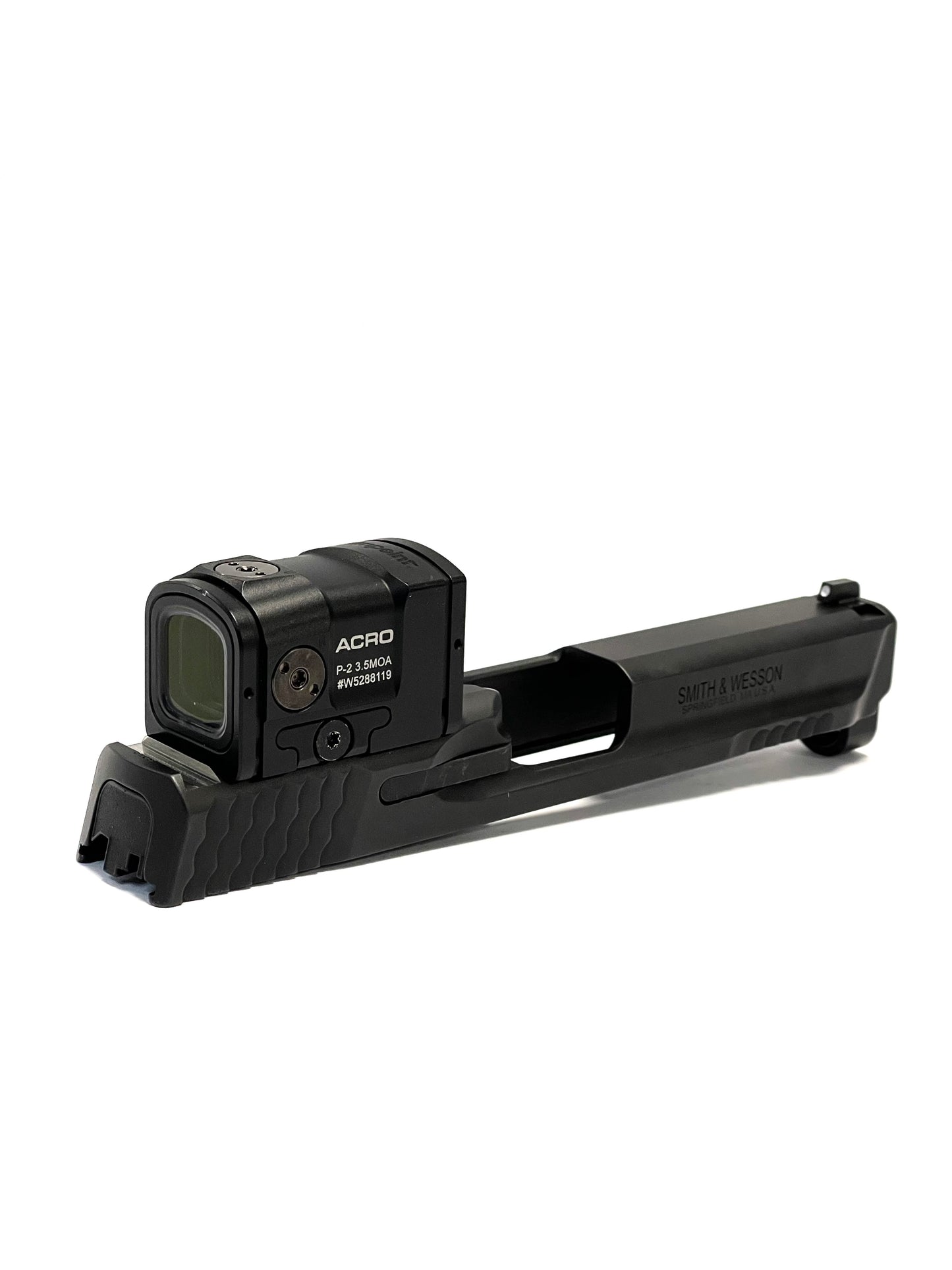 Smith and Wesson M&P 2.0 Aimpoint ACRO Direct Mount Low Profile Optic Cut Red Dot Green Dot Slide Milling Rear Angle3