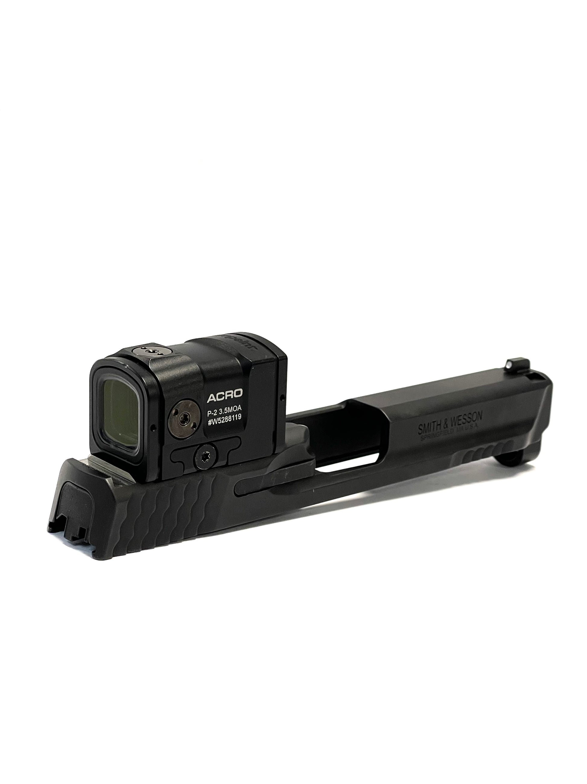 Smith and Wesson M&P 2.0 Aimpoint ACRO Direct Mount Low Profile Optic Cut Red Dot Green Dot Slide Milling Rear Angle3