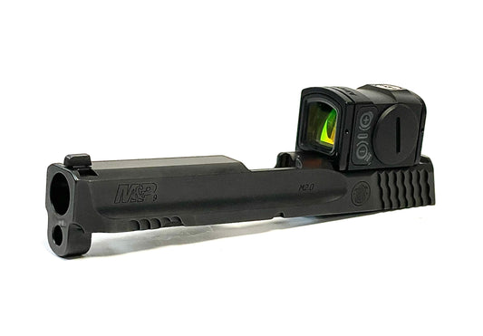 Smith and Wesson M&P 2.0 Aimpoint ACRO Direct Mount Low Profile Optic Cut Red Dot Green Dot Slide Milling Side Angle
