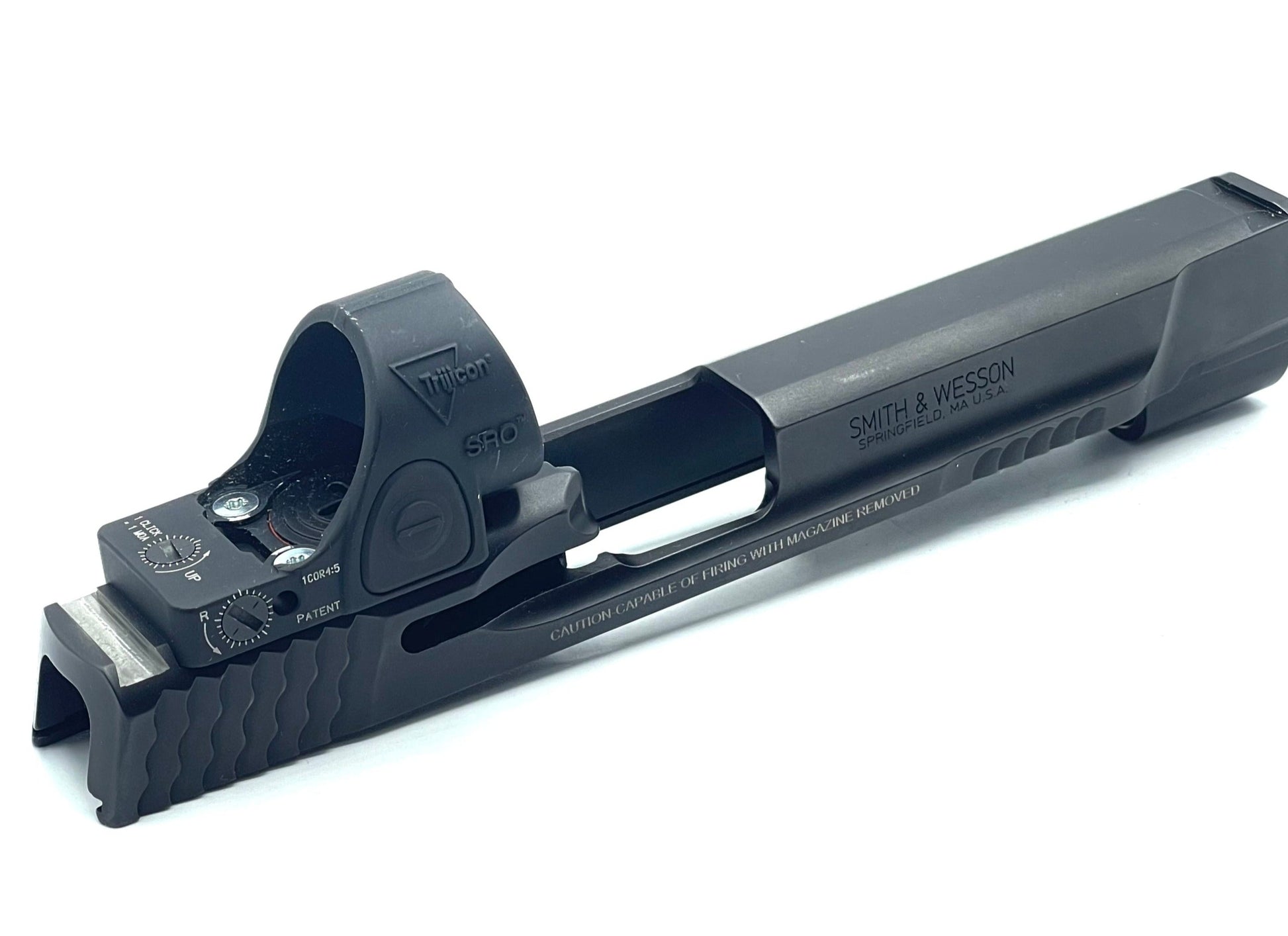 Smith and Wesson M&P 2.0 Trijicon RMR SRO Direct Mount Low Profile Optic Cut Red Dot Green Dot Slide Milling Rear Angle3