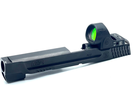 Smith and Wesson M&P 2.0 Trijicon RMR SRO Direct Mount Low Profile Optic Cut Red Dot Green Dot Slide Milling Side Angle3