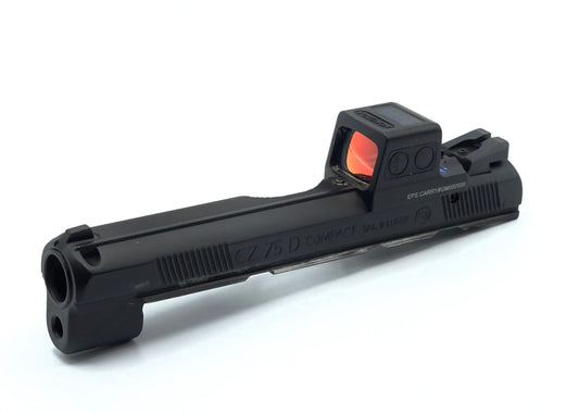 CZ 75 B DB SP01 P01 ACR Compact Holosun HS EPS Carry 407k 507k RMSC Direct Mount Low Profile Optic Cut Red Dot Green Dot Slide Milling Front Angle
