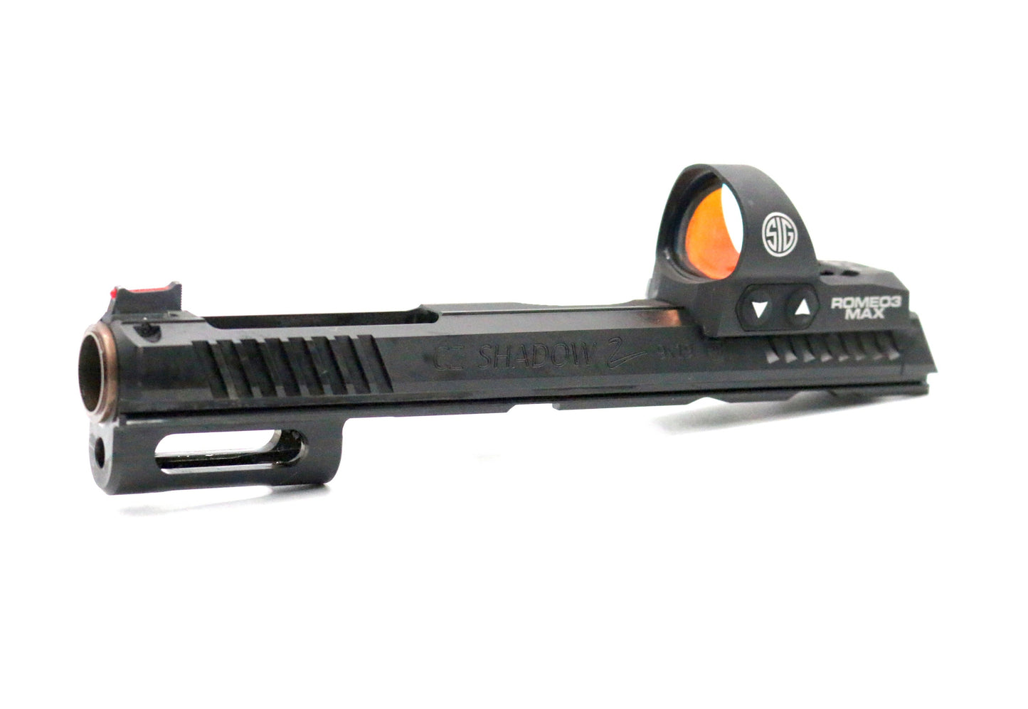 CZ Shadow 2 SIG Romeo3 XL Max Direct Mount Low Profile Optic Cut Red Dot Green Dot Slide Milling Front Angle