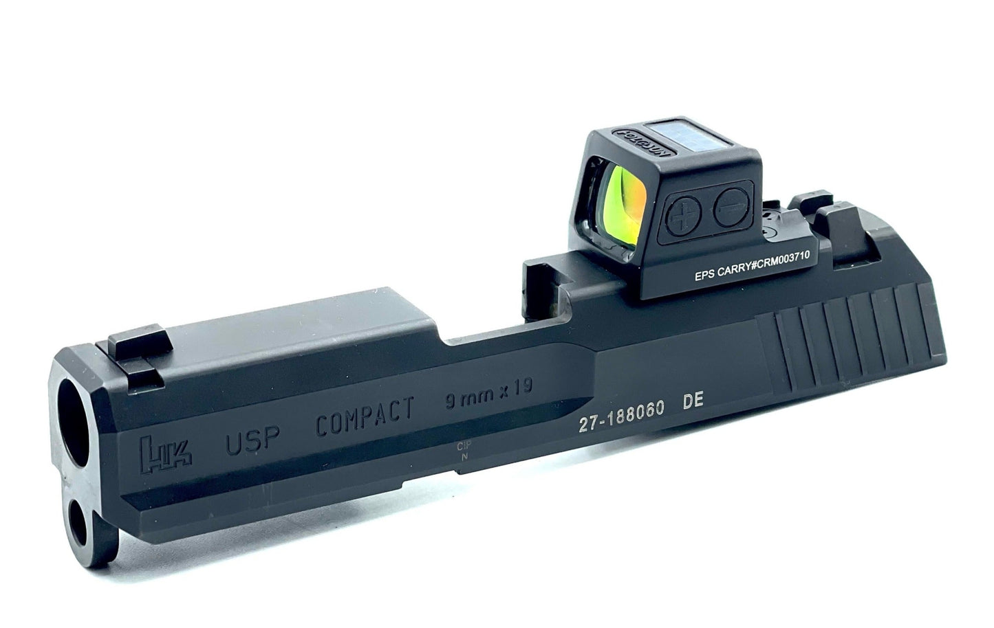 HK Heckler Koch USP Compact Holosun HS EPS Carry 407k 507k RMSC Direct Mount Low Profile Optic Cut Red Dot Green Dot Slide Milling Front Angle