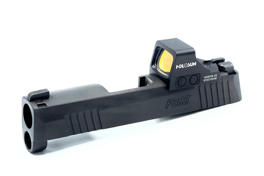 SIG SAUER P365 Holosun HS EPS Carry 407k 507k MSC Direct Mount Low Profile Optic Cut Red Dot Green Dot Slide Milling Front Angle2