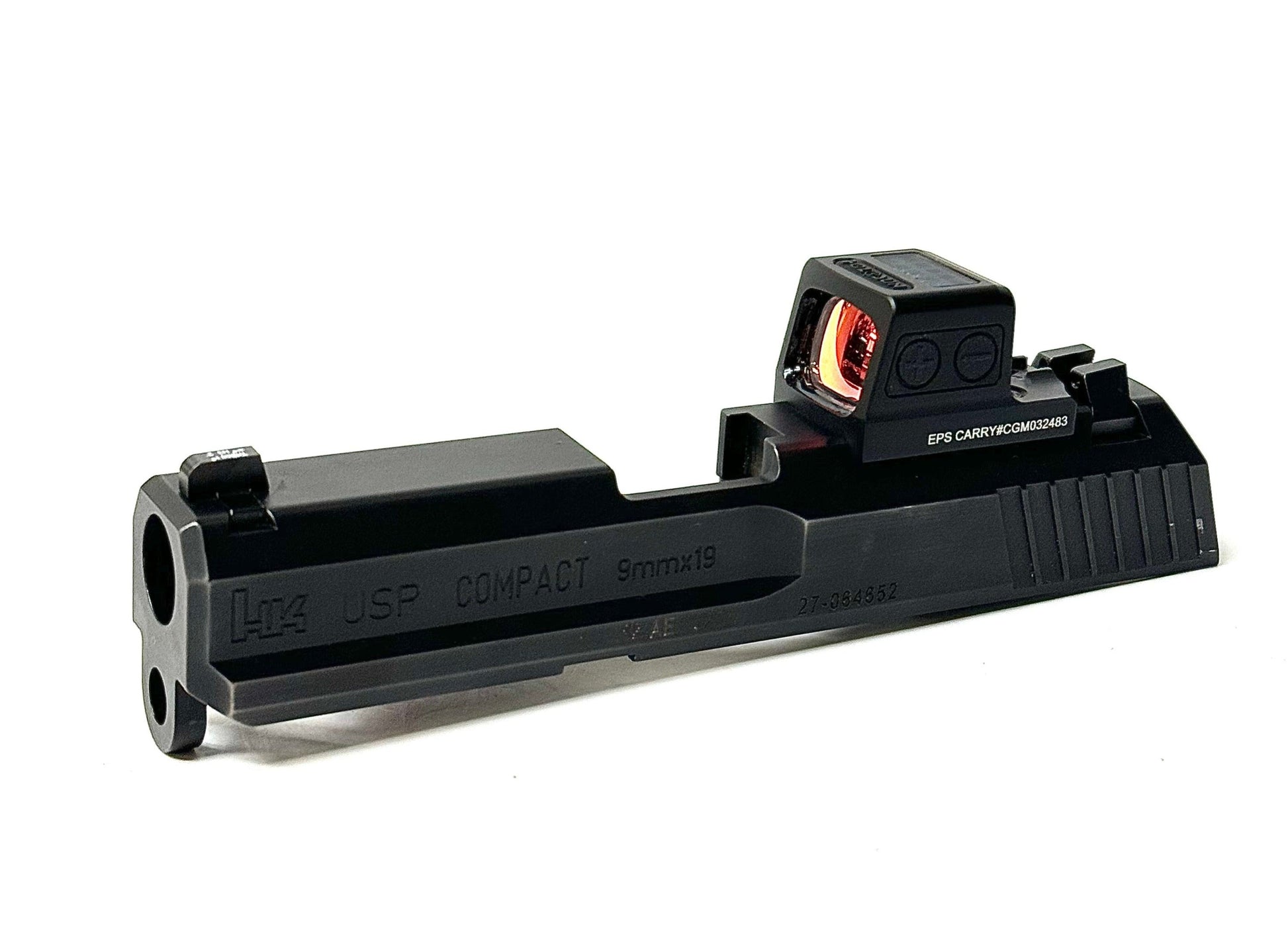 HK Heckler Koch USP Compact Holosun EPS Carry 407k 507k RMSC Direct Mount Low Profile Optic Cut Red Dot Green Dot Slide Milling Front Angle