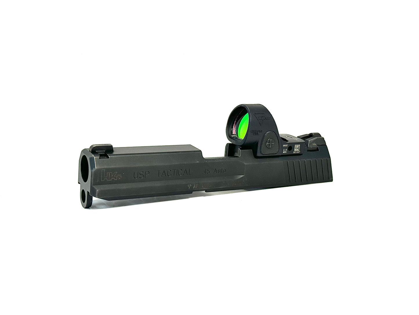 HK Heckler Koch USP Tactical Trijicon RMR SRO Holosun 507 Comp Direct Mount Low Profile Optic Cut Red Dot Green Dot Slide Milling Front Angle