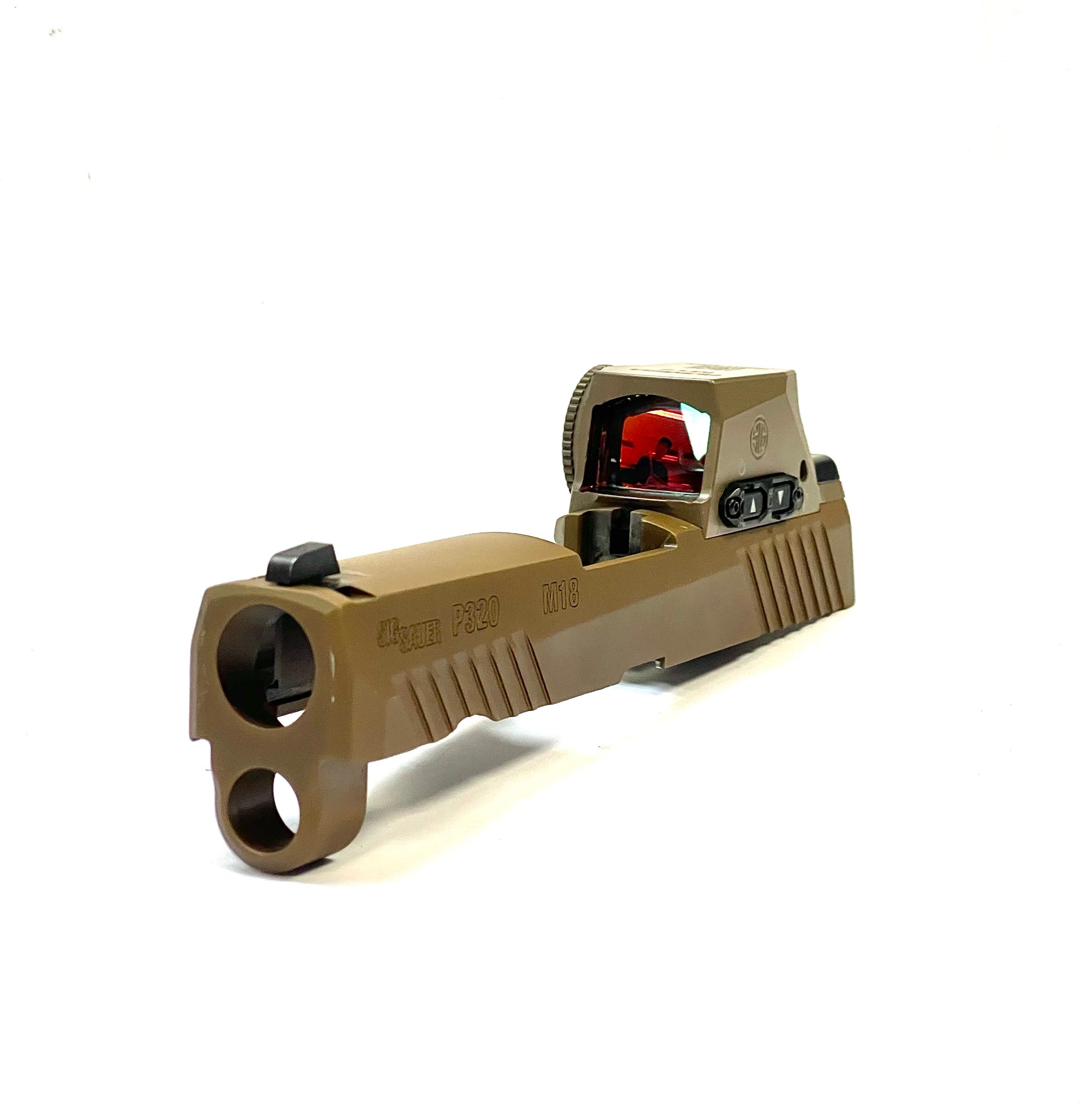 SIG SAUER P320 M17 M18 SIG Romeo M17 Direct Mount Low Profile Optic Cut Red Dot Green Dot Slide Milling Front Angle2