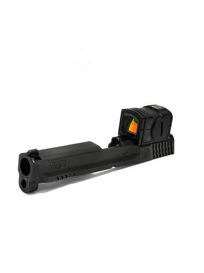 Smith and Wesson M&P 2.0 Aimpoint ACRO Direct Mount Low Profile Optic Cut Red Dot Green Dot Slide Milling Front Angle2