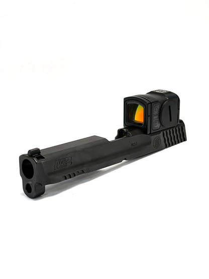 Smith and Wesson M&P 2.0 Aimpoint ACRO Direct Mount Low Profile Optic Cut Red Dot Green Dot Slide Milling Front Angle3